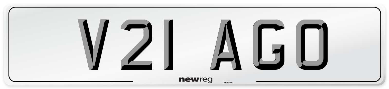 V21 AGO Number Plate from New Reg